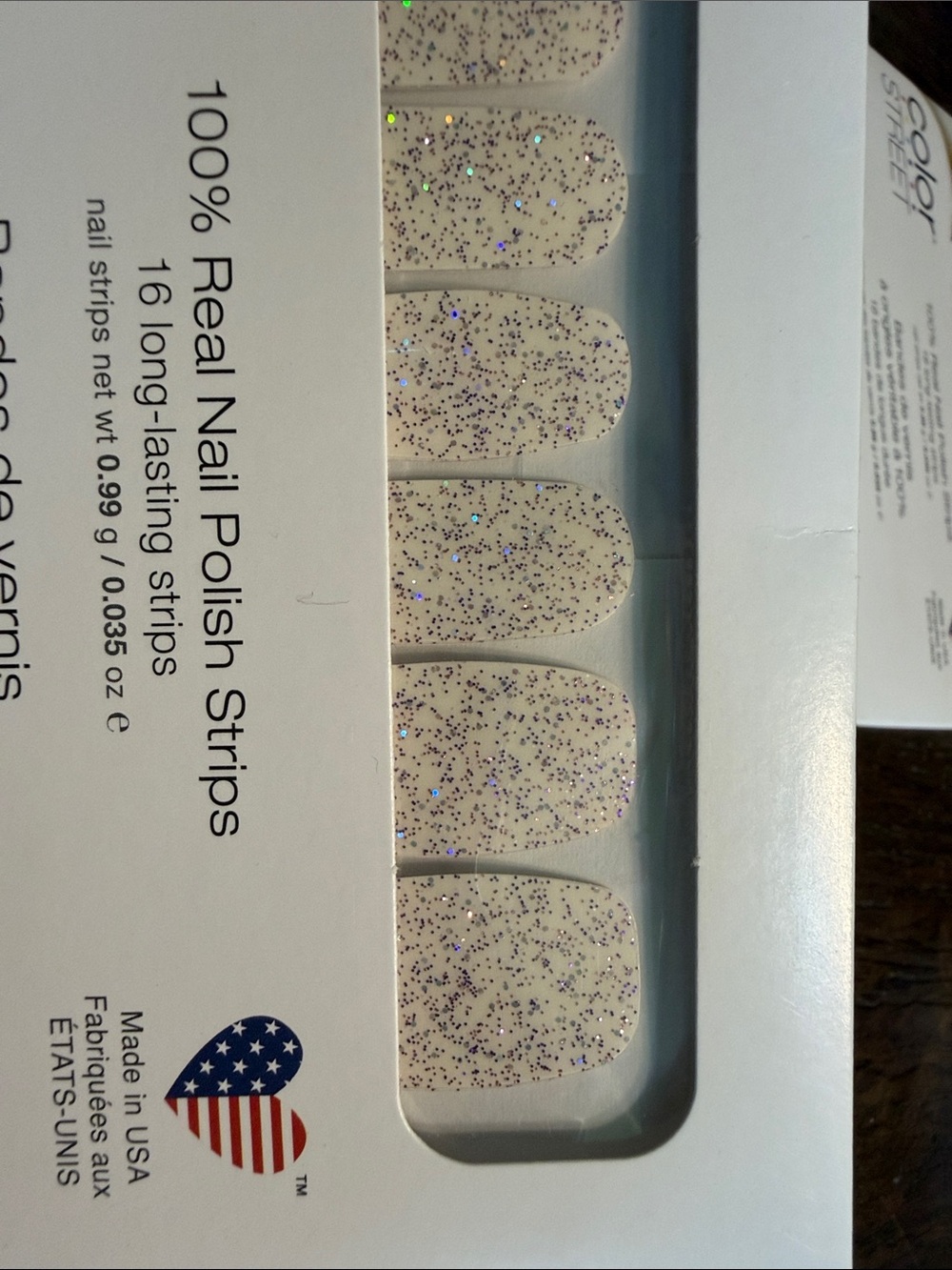 Glitter clear Nail Strips - Sparkle Accent- Candied Lavender